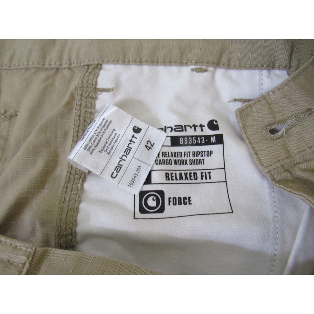 Carhartt‎ Shorts Men's 42 Tan Short 11" Force Cargo Cotton Khaki Tan Relaxed Fit - Picture 5 of 11